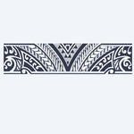 Design del tatuaggio semi-permanente Bracciale Polinesiano a V di INKON – illustrazione maori, bracciale, centrale, forma, motivo, 2 x 9 in (5x23cm), disponibile su inkon.co