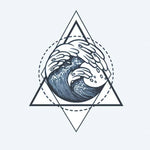 Design del tatuaggio semi-permanente Geometric Wave di INKON – illustrazione splendido, oceanica, onda, interno, sovrapposti, 3 x 4 in (7x10cm), disponibile su inkon.co