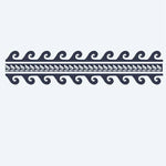 Design del tatuaggio semi-permanente Bracciale Onda e Chevron di INKON – illustrazione polinesiano, bracciale, oceano, onda, ricci, 2 x 9 in (5x23cm), disponibile su inkon.co
