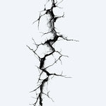 Design del tatuaggio semi-permanente Cracked Wall di INKON – illustrazione incrinata, rotta, muro, superficie, profonde, 4 x 8 in (11x21cm), disponibile su inkon.co