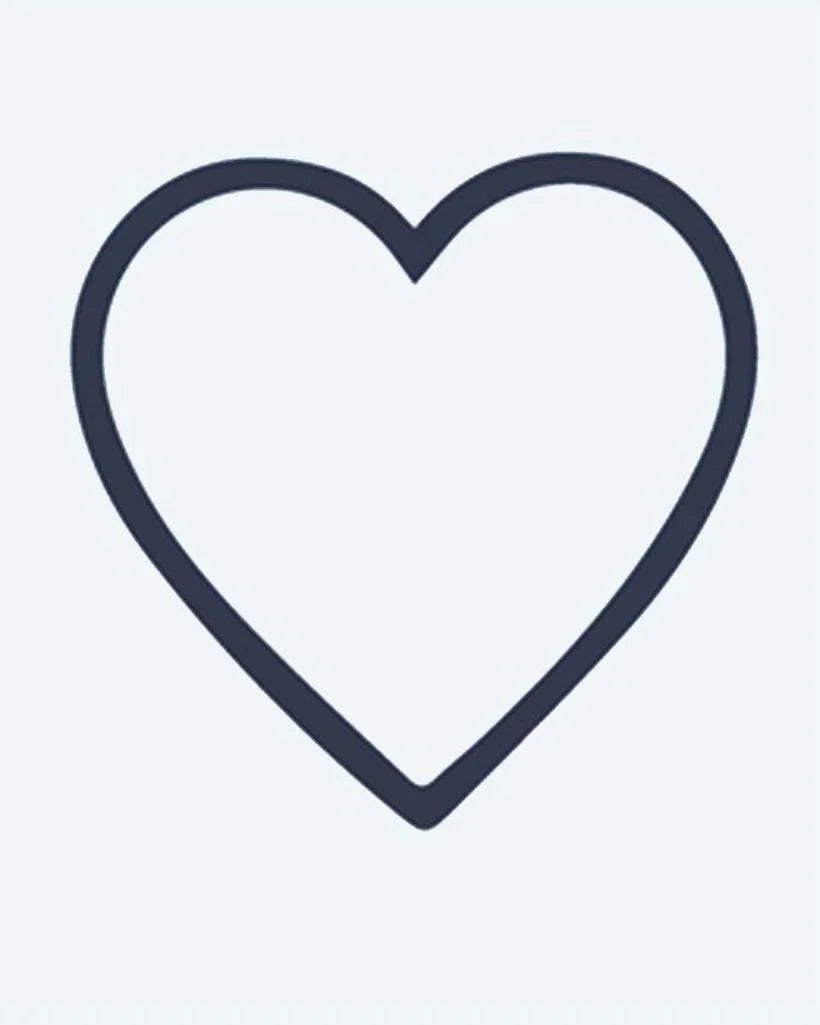 Design del tatuaggio semi-permanente Heart Outline di INKON – illustrazione cuore, contorno, forma, minimalista, versatile, 2 x 2 in (5x5cm), disponibile su inkon.co