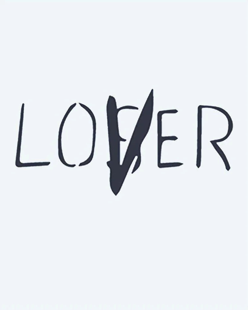 Design del tatuaggio semi-permanente Lover Loser di INKON – illustrazione iconico, disegnato, lettering, legge, sia, 2 x 2 in (5x5cm), disponibile su inkon.co