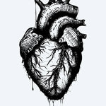 Design del tatuaggio semi-permanente Anatomical Heart di INKON – illustrazione anatomico, umano, cuore, cola, effetto, 4 x 4 in (9x9cm), disponibile su inkon.co
