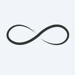 Design del tatuaggio semi-permanente Infinity Symbol di INKON – illustrazione di classico anello dell'infinito senza tempo, 2 x 2 in (5x5cm), disponibile su inkon.co