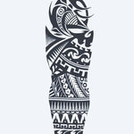 Design del tatuaggio semi-permanente Samoan Tribal di INKON – illustrazione samoano, tribale, manica, intera, geometrico, 8 x 20 in (20x50cm), disponibile su inkon.co