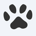 Design del tatuaggio semi-permanente Single Paw Print di INKON – illustrazione di singola impronta di zampa piena, 2 x 2 in (5x5cm), disponibile su inkon.co