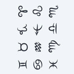 Design del tatuaggio semi-permanente Collezione Segni Zodiacali di INKON – illustrazione zodiaco, simbolo, tatuaggi, minimalista, calligrafico, 4 x 7 in (10x17cm), disponibile su inkon.co