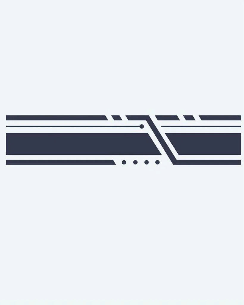 Design del tatuaggio semi-permanente Bracciale Linee Geometriche di INKON – illustrazione minimalista, bracciale, parallele, linee, angolari, 2 x 9 in (5x23cm), disponibile su inkon.co